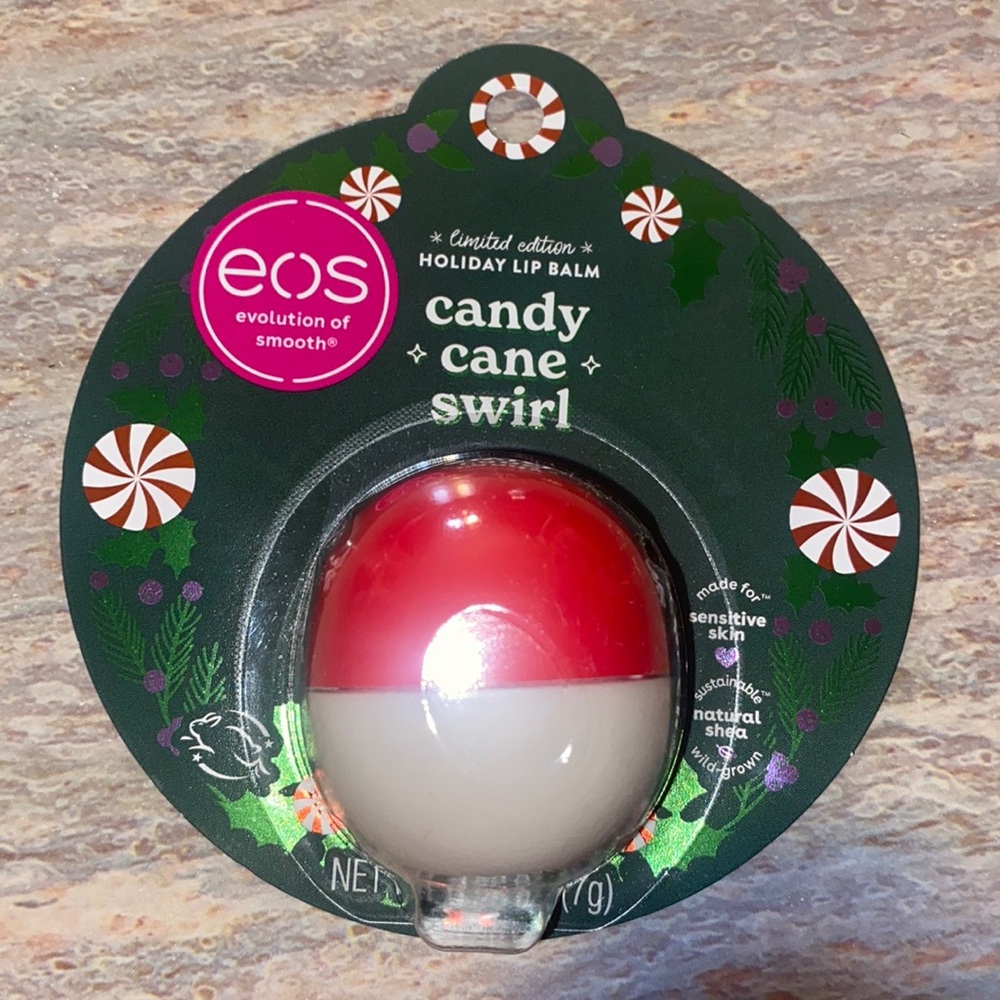 NEW Eos Candy Cane Swirl Ljp Balm